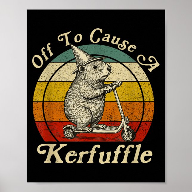 Poster Fora Para Causar Um Alvoroço Funny Groundhog Ridin (Frente)