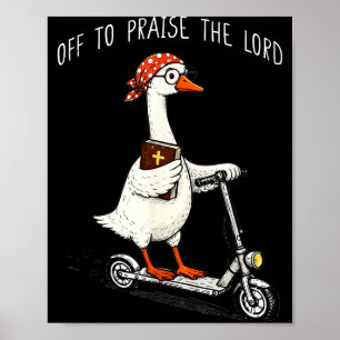 Poster Fora para louvar ao senhor meme engraçado cristão