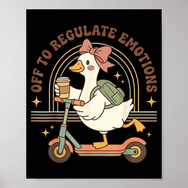 Poster Fora para regular a emoção ganso café saúde mental (Frente)