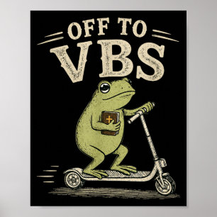 Poster Fora para vbs divertido sapo cristão religioso fé