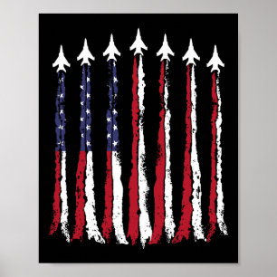 Poster Força Aérea Americana Bandeira EUA 4 De Julho Patr