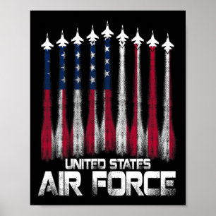 Poster Força Aérea Norte-Americana Bandeira Americana 4 D