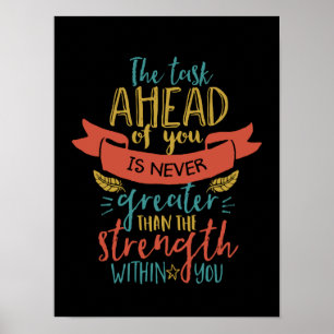 Póster Força de citação inspiradora acredite em si mesmo