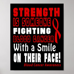 Poster Força é lutar contra o câncer no sangue com um sor
