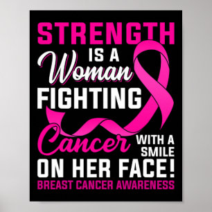 Poster Força É Mulher Combatendo Cancer De Mama Cancer