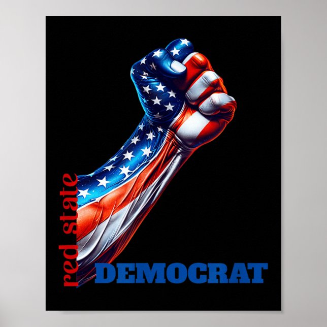 Poster Força E Unidade Democrata Do Estado Vermelho Anti- (Frente)