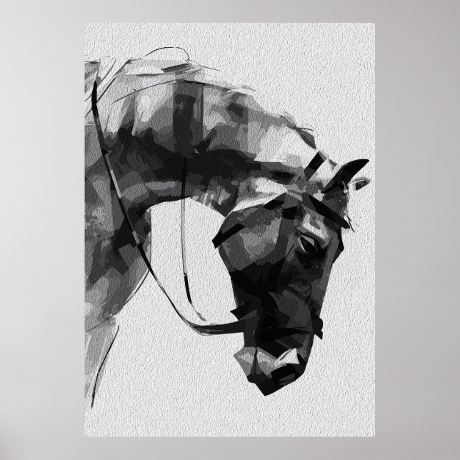 Poster Força Equina em Monocromia (Frente)