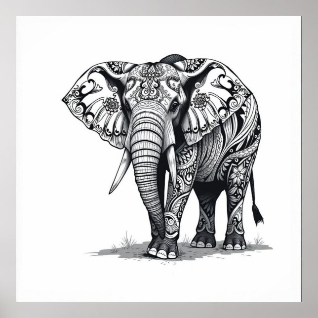Poster Força Sagrada: Arte Elefante (Frente)