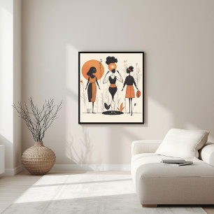Poster Força Silenciosa – Arte Abstrata Feminina para Par