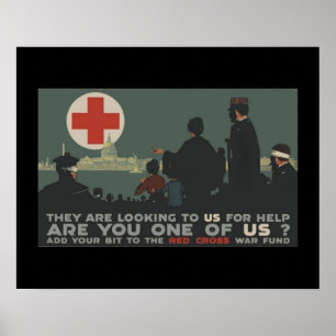Poster Forças armadas patrióticas da cruz vermelha da
