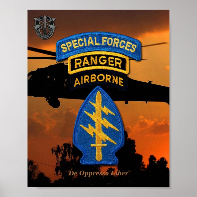 Póster Forças Especiais do Exército Green Berets Rangers  (Frente)
