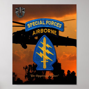 Póster Forças Especiais Verdes Berets SF Vetores SFG