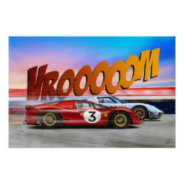 Póster Ford GT40 vs Ferrari 330