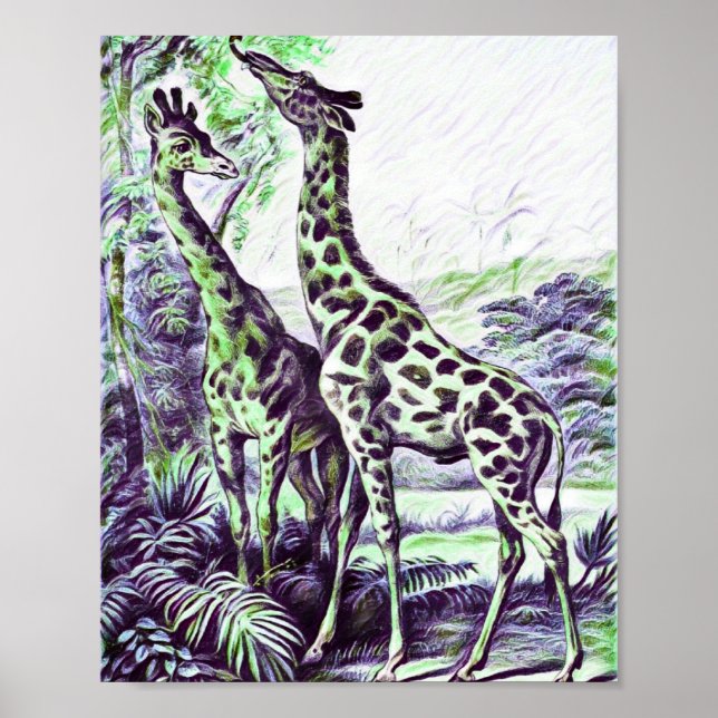 Poster Forest Giraffe (Frente)