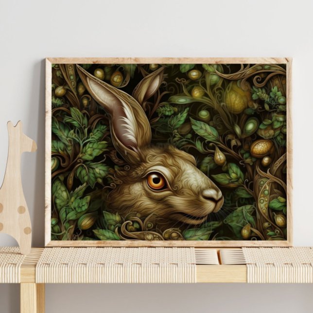Poster Forest Gold Bunny Animal | Gold Bunny Wall Print (Criador carregado)