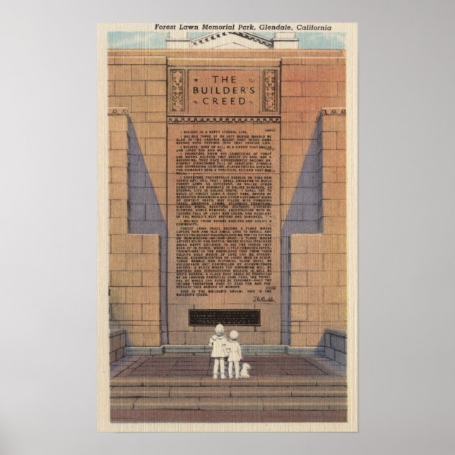 Póster Forest Lawn Memorial Park, Creed do Construtor (Frente)