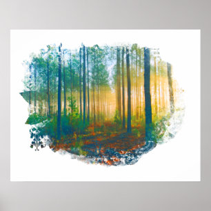 Poster "Forest Woods Rustic Woodland Artsy