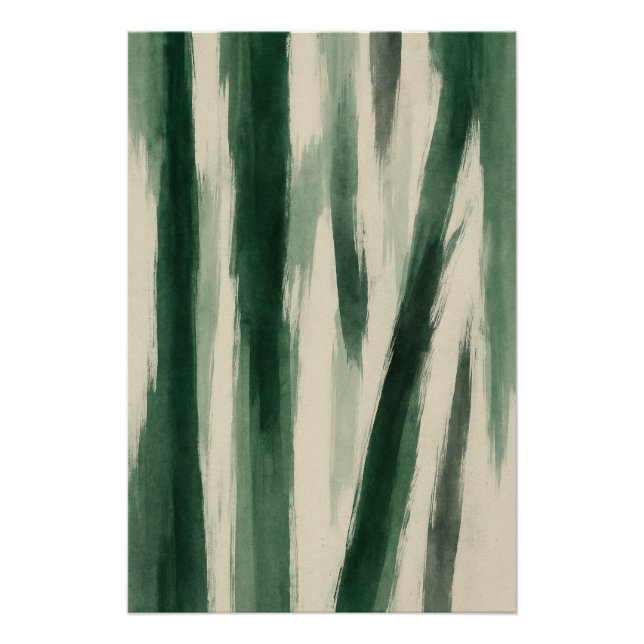 Póster Forêt Liquide – Affiche Abstraite Vert Encre (Frente)