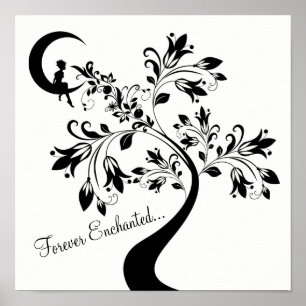 Poster Forever Enchanted ~ Moon Love Girl ~ Flower Tree