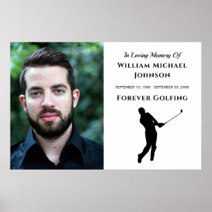 Poster Forever Golfing Custom Photo Memorial Funeral
