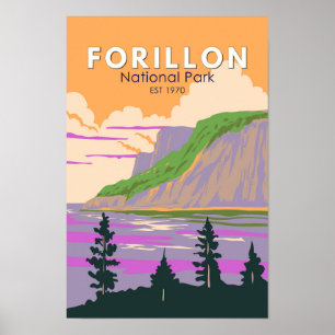 Poster Forillon National Park Canada Viagem Art Vintage
