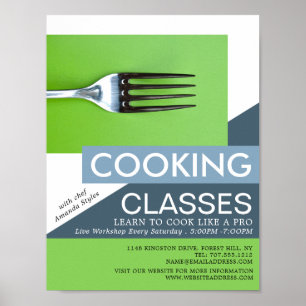 Poster Fork Simplificado, Anúncio de classes de Cozinhar