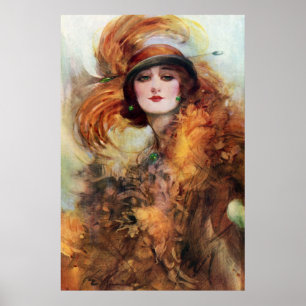 Póster Forma bonito do 1920 da mulher