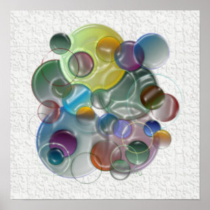 Poster Forma Círculo Dimensionado Multicores