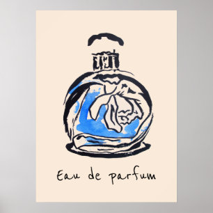 Poster Forma da garrafa de perfume do Eau de parfum