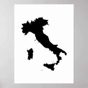 Póster Forma da Itália