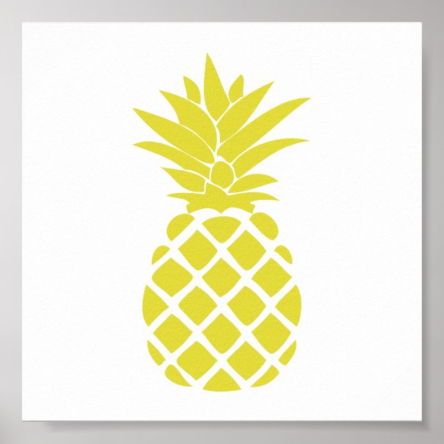 Póster Forma de ananás decorativo amarelo (Frente)