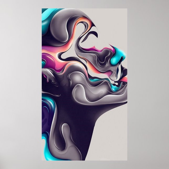 Poster Forma de Arte Clássica Abstrata (Frente)