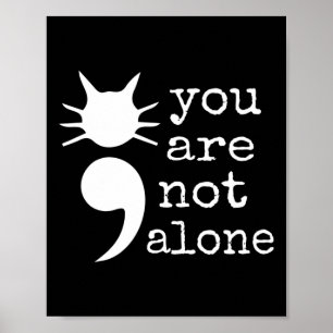 Poster Forma de Gato Semicolon Dão para Prevenção de Suic
