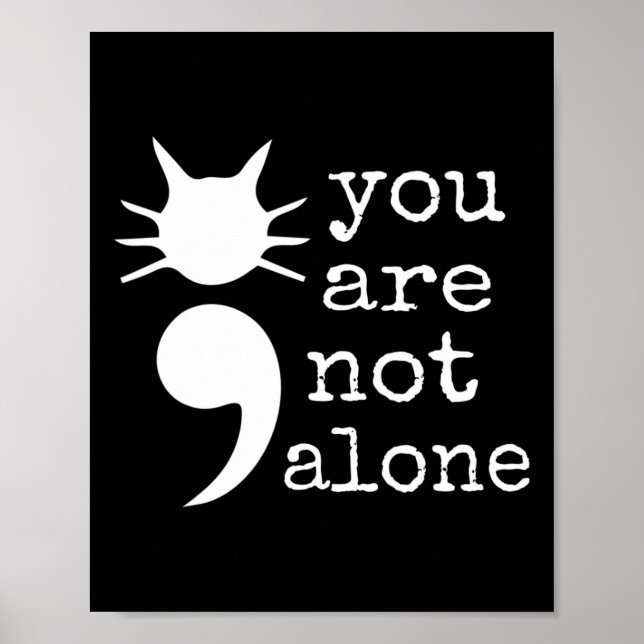 Poster Forma de Gato Semicolon Dão para Prevenção de Suic (Frente)