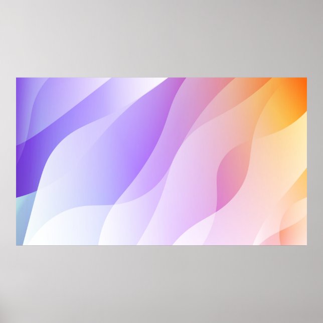 Poster Forma de Onda Geométrica abstrato com Gradient Sof (Frente)