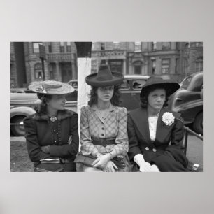 Póster forma do chapéu de Chicago dos anos 40