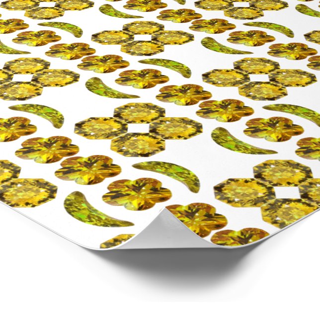 Poster Forma do rico Gemstone Art Amarelo (Borda)