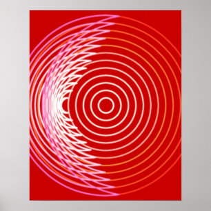 Poster Forma Lua Exploída, coral, vermelho escuro