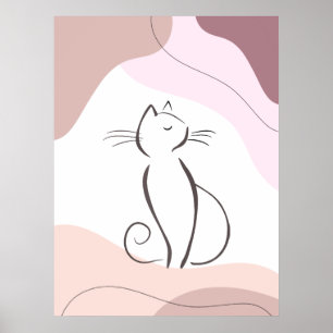 Poster Forma orgânica Mínima de Gato Negro