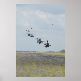 Poster Formação de helicópteros de AH-64D Apache
