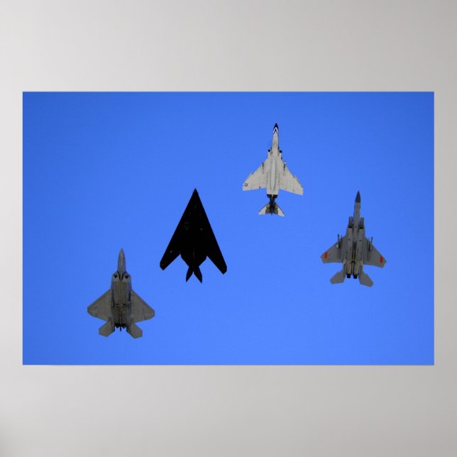 Poster Formação de Jato de Combatente da Força Aérea (Frente)