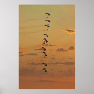 Poster Formação de Pilha de Falcões Sunset