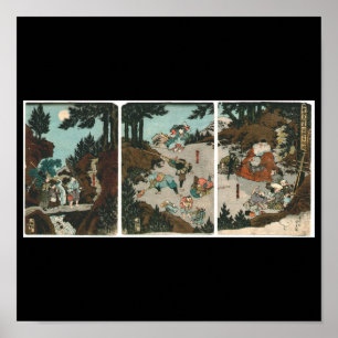 Poster Formação Samurai com Tengu, Circa 1859