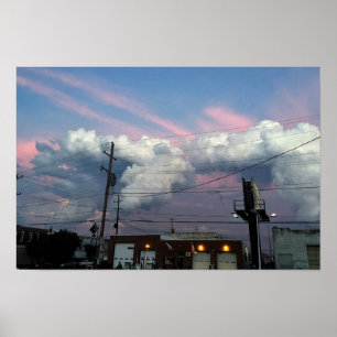 Póster Formações de Nuvens no Pôr do Sol Foto