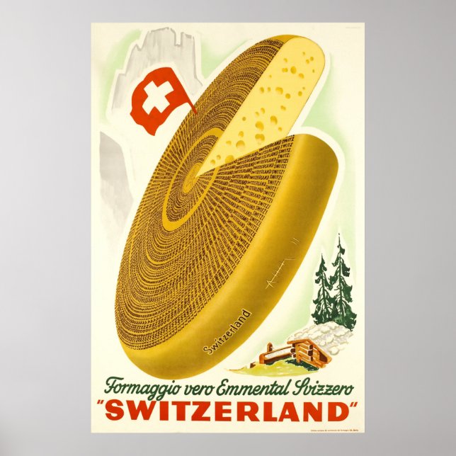 Póster Formaggio vero Emmental Svizzero, Suiça, (Frente)