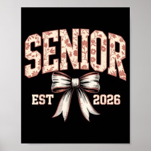 Poster Formanda de 2026 coquete laço floral graduação