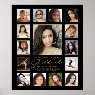Poster Formando 15 Colagem de Fotos Script Manuscrito Pre