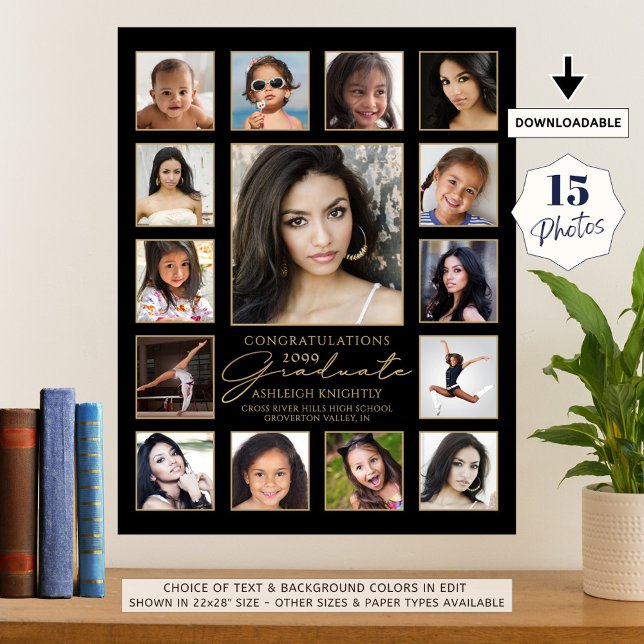 Poster Formando 15 Colagem de Fotos Script Manuscrito Pre (Criador carregado)