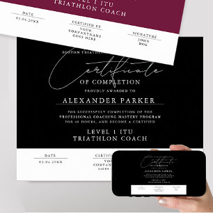 Poster Formando De Certificado Branco E Preto Moderno