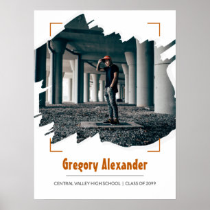 Poster Formando de Foto de Abstrato Brushaft Laranja Quei